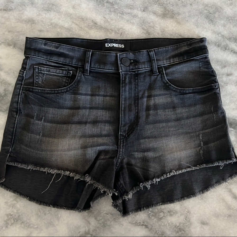 Express Black Denim Shorts